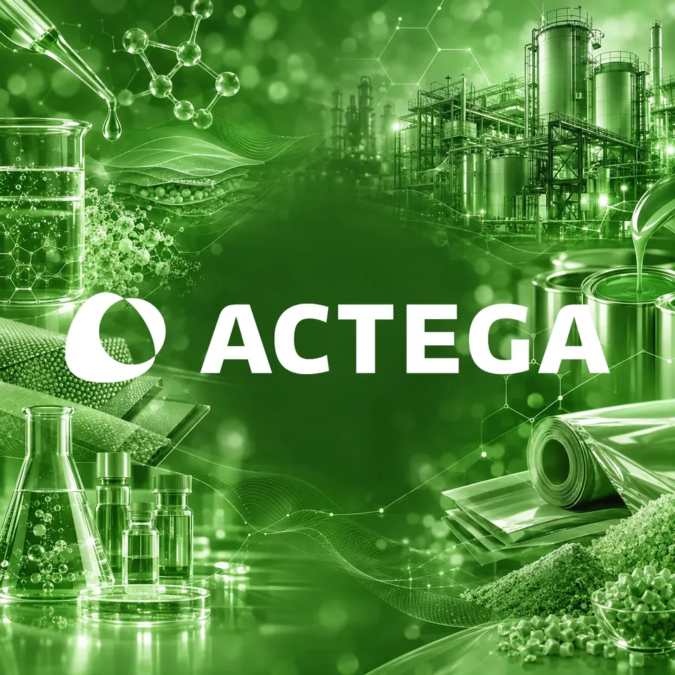 Projekt ACTEGA: Labor, Chemieanlage, Lacke und Verpackungsfolien in Grün mit ACTEGA-Logo